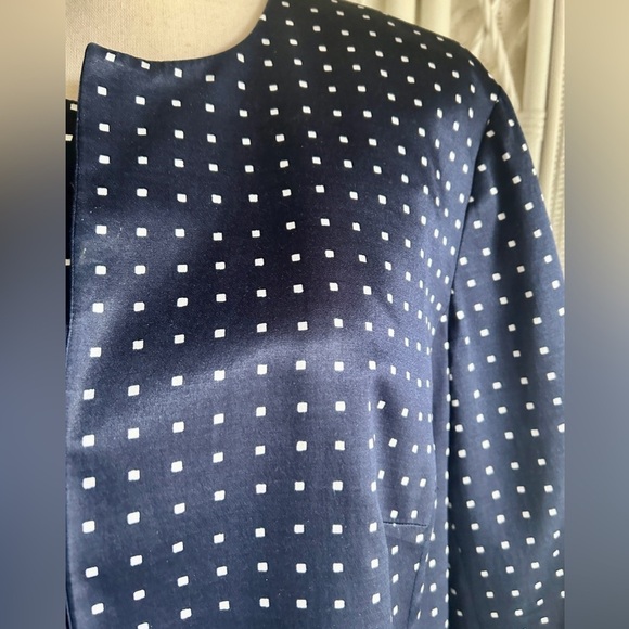 Pendleton Blazer Jacket Midnight Blue Silk Blend Graphic Dot No Close size 20W - Picture 5 of 15
